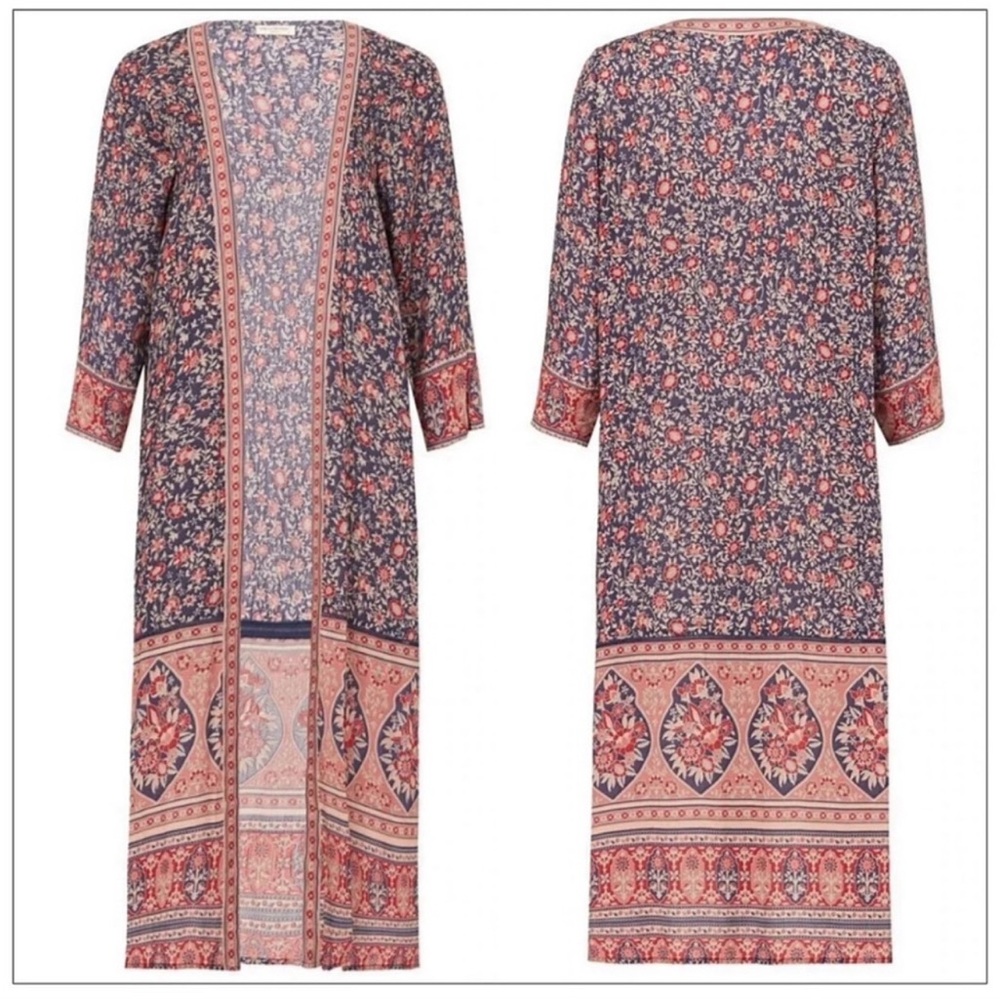 Spell & The Gypsy Collective Jasmine Duster Kimono Boho Floral Maxi Cardigan OS - Picture 5 of 11